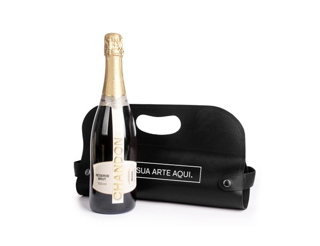 BAG DE COURO COM CHANDON 750ML